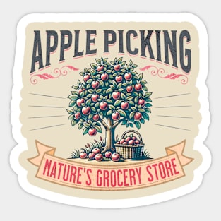 Apple Picking - Nature's Grocery Store Sticker